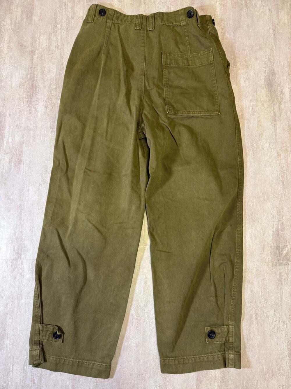 Zara Olive Green Military‎ Style Button-Detail Trousers Size XS - Picture 8 of 8